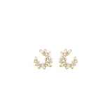 Olive & Piper-Lupe Crescent Studs-Earrings-Oxidized Gold, Crystal-Blue Ruby Jewellery-Vancouver Canada