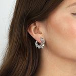 Olive & Piper-Lupe Crescent Studs-Earrings-Silver-Tone, Crystal-Blue Ruby Jewellery-Vancouver Canada