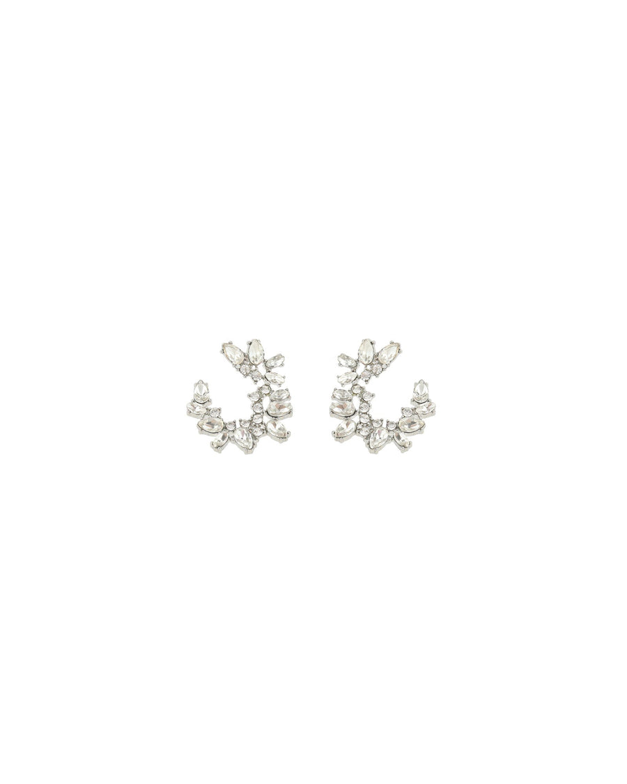 Olive & Piper-Lupe Crescent Studs-Earrings-Silver-Tone, Crystal-Blue Ruby Jewellery-Vancouver Canada