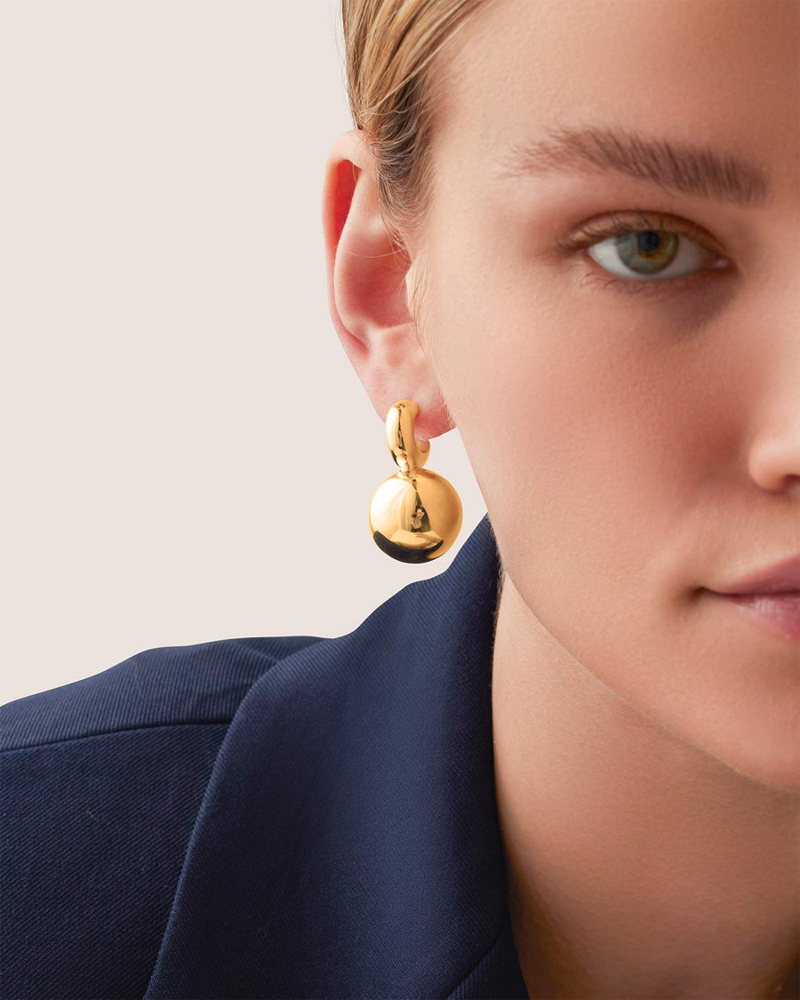 Jenny Bird-Lyra Earrings-Earrings-14k Gold Plated-Blue Ruby Jewellery-Vancouver Canada
