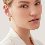 Jenny Bird-Lyra Huggies-Earrings-14k Gold Plated-Blue Ruby Jewellery-Vancouver Canada