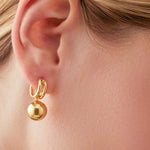 Jenny Bird-Lyra Huggies-Earrings-14k Gold Plated-Blue Ruby Jewellery-Vancouver Canada