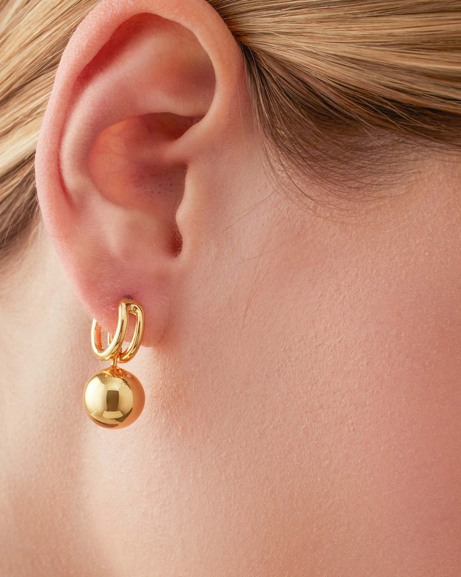 Jenny Bird-Lyra Huggies-Earrings-14k Gold Plated-Blue Ruby Jewellery-Vancouver Canada
