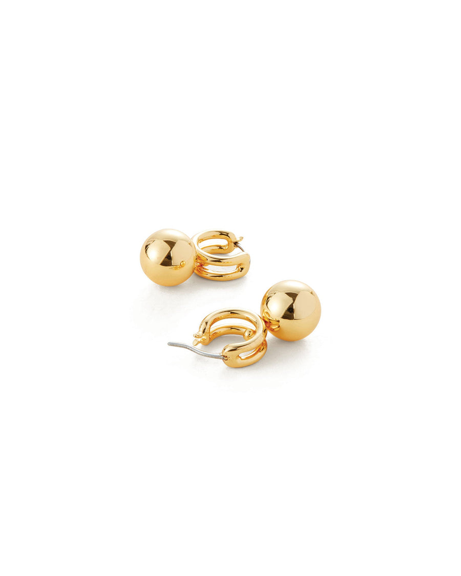 Jenny Bird-Lyra Huggies-Earrings-14k Gold Plated-Blue Ruby Jewellery-Vancouver Canada