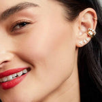 Adina Reyter-Make Your Move Pavé Heart Studs-Earrings-14k Yellow Gold, Diamond-Blue Ruby Jewellery-Vancouver Canada