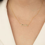Quiet Icon-Mama Cursive Necklace-Necklaces-14k Gold Vermeil-Blue Ruby Jewellery-Vancouver Canada
