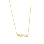 Quiet Icon-Mama Cursive Necklace-Necklaces-14k Gold Vermeil-Blue Ruby Jewellery-Vancouver Canada