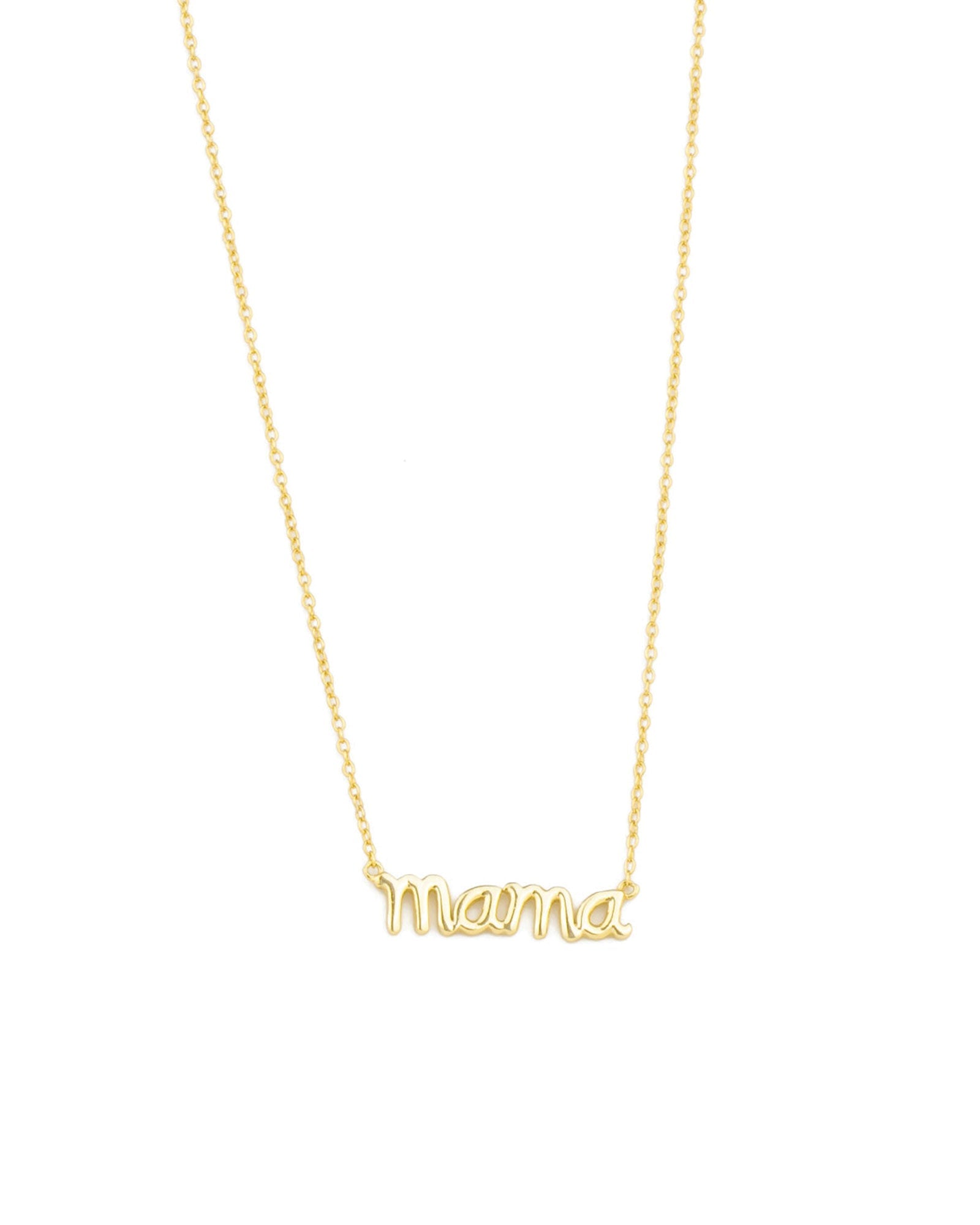 Quiet Icon-Mama Cursive Necklace-Necklaces-14k Gold Vermeil-Blue Ruby Jewellery-Vancouver Canada