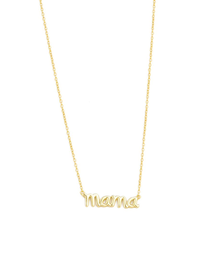 Quiet Icon-Mama Cursive Necklace-Necklaces-14k Gold Vermeil-Blue Ruby Jewellery-Vancouver Canada