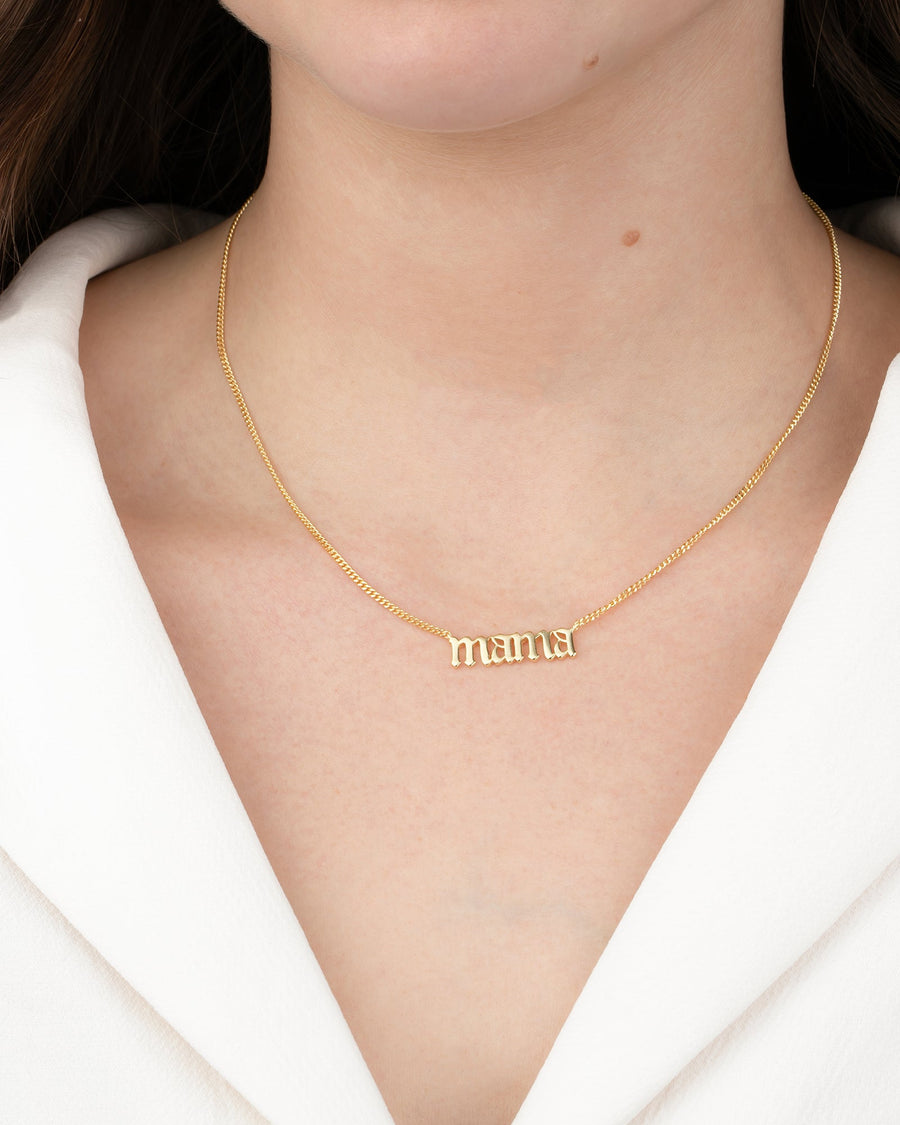 Quiet Icon-Mama Gothic Necklace-Necklaces-14k Gold Vermeil-Blue Ruby Jewellery-Vancouver Canada