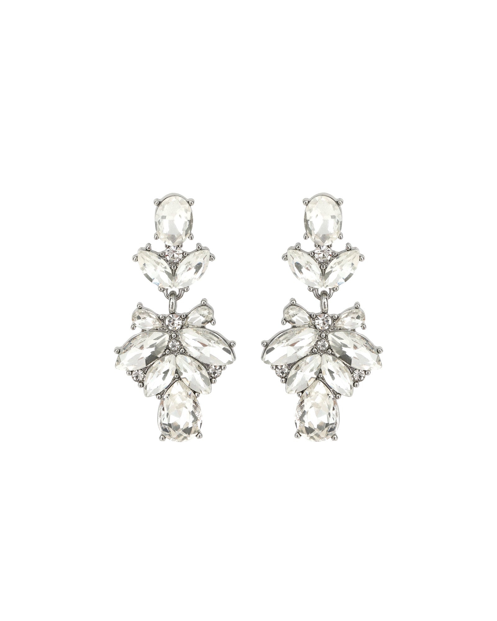 Olive & Piper-Marbella Studs-Earrings-Silver-Tone, Crystal-Blue Ruby Jewellery-Vancouver Canada