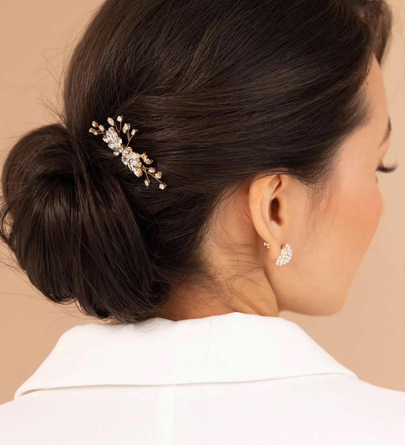 Olive & Piper-Marcella Headpiece-Accessories-Oxidized Gold, Crystal-Blue Ruby Jewellery-Vancouver Canada