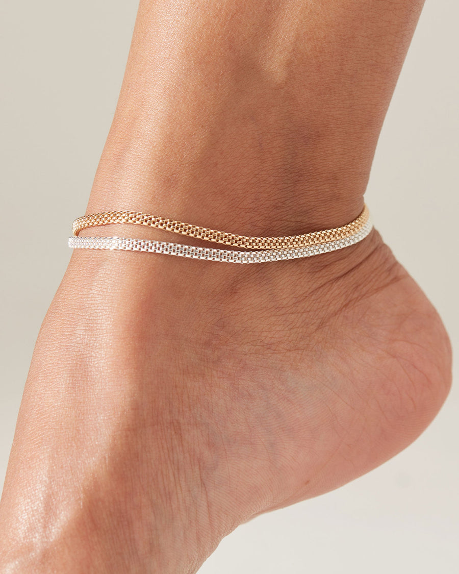 Jenny Bird-Maren Anklet-Anklets-14k Gold Plated-Blue Ruby Jewellery-Vancouver Canada