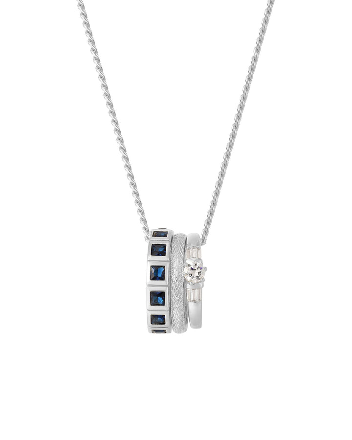 Luv AJ-Marry Me Charm Necklace-Necklaces-Sterling Silver Plated, Cubic Zirconia-Blue Ruby Jewellery-Vancouver Canada
