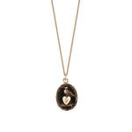 Pyrrha-Martle & Heart 14k Gold Diamond Set Talisman-Necklaces-14k Yellow Gold, Diamond-Blue Ruby Jewellery-Vancouver Canada