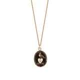 Pyrrha-Martle & Heart 14k Gold Diamond Set Talisman-Necklaces-14k Yellow Gold, Diamond-Blue Ruby Jewellery-Vancouver Canada
