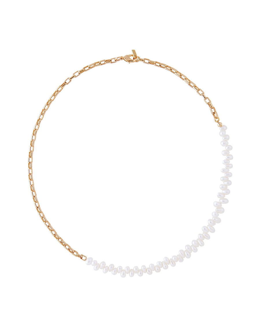 Martha Calvo-Matira Necklace-Necklaces-14k Gold Plated, Freshwater Pearls-Blue Ruby Jewellery-Vancouver Canada
