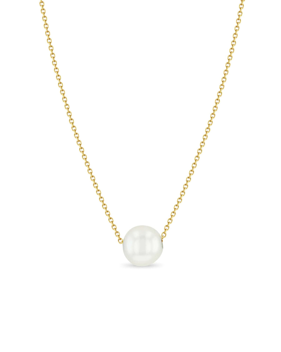 Zoe Chicco-Medium Pearl Long Pendant Necklace-Necklaces-14k Yellow Gold, White Pearl-Blue Ruby Jewellery-Vancouver Canada