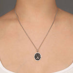 Memento Mori Talisman-Oxidized Sterling Silver-Blue Ruby Jewellery-Vancouver Canada