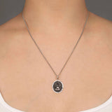 Memento Mori Talisman-Oxidized Sterling Silver-Blue Ruby Jewellery-Vancouver Canada