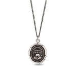 Memento Mori Talisman-Oxidized Sterling Silver-Blue Ruby Jewellery-Vancouver Canada