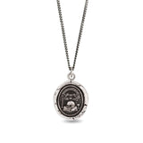Memento Mori Talisman-Oxidized Sterling Silver-Blue Ruby Jewellery-Vancouver Canada