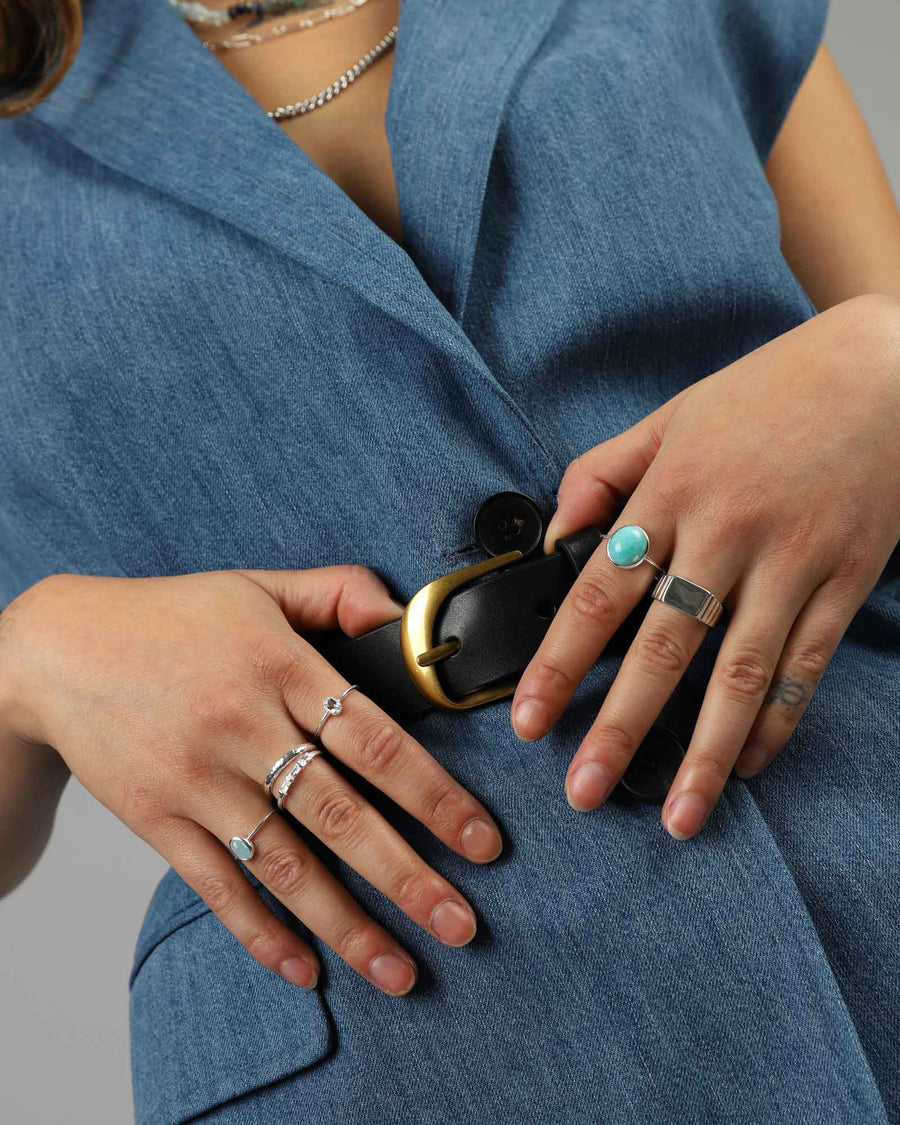 Tashi-Milgrain Oval Stone Ring-Rings-Blue Ruby Jewellery-Vancouver Canada