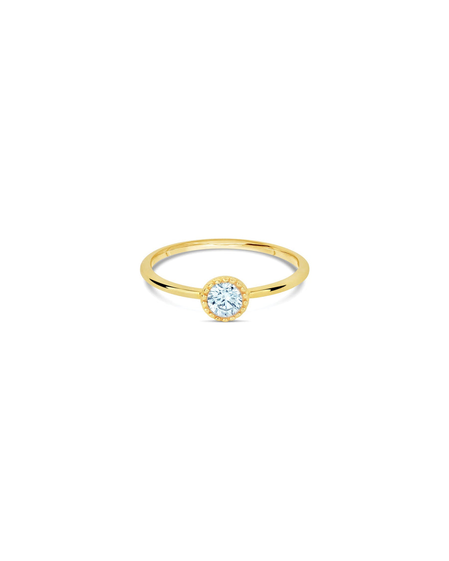 Tashi-Miligrain Stone Ring-Rings-14k Gold Vermeil, Aquamarine-5-Blue Ruby Jewellery-Vancouver Canada