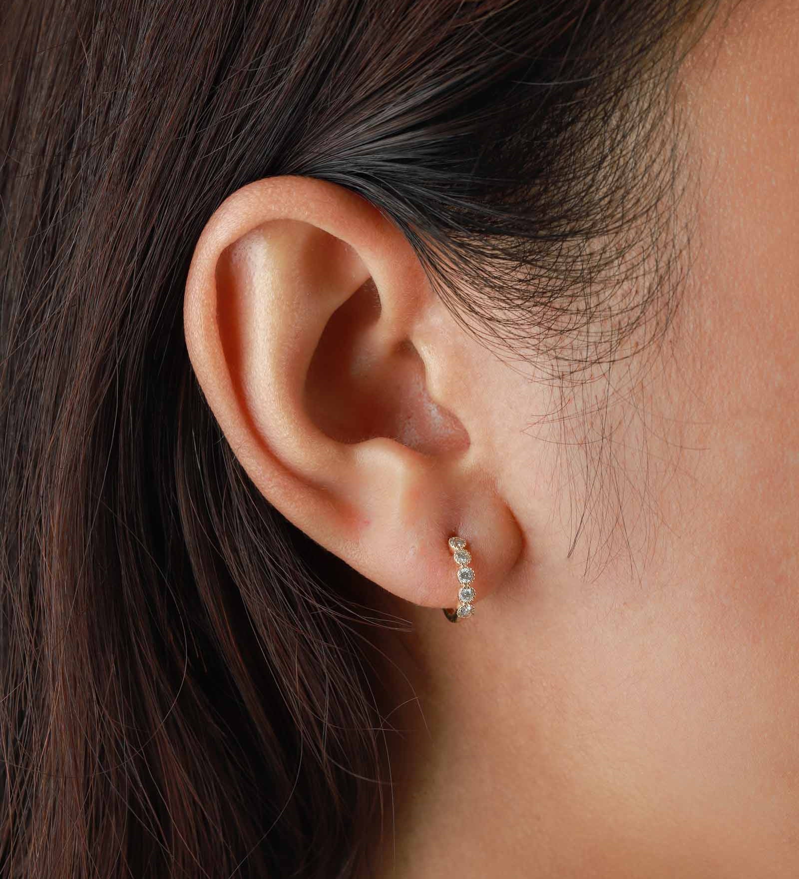 Miligree Huggies | 13mm-Earrings-Goldhive-14k Yellow Gold-Blue Ruby Jewellery-Vancouver-Canada