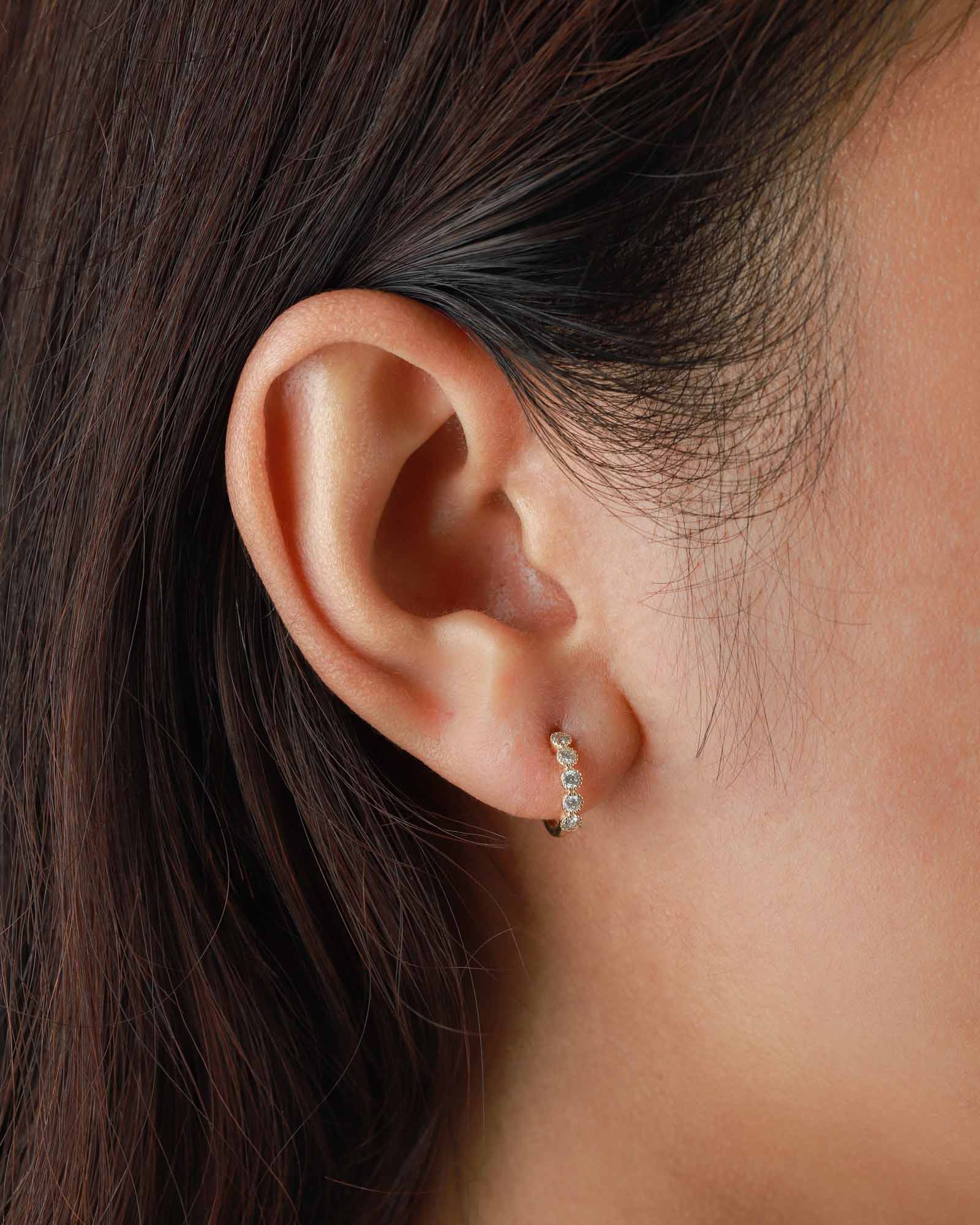 Miligree Huggies | 13mm-Earrings-Goldhive-14k Yellow Gold-Blue Ruby Jewellery-Vancouver-Canada