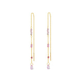 Poppy Rose-Milla Threaders-Earrings-14k Gold Filled, Ruby, Pink Sapphire-Blue Ruby Jewellery-Vancouver Canada