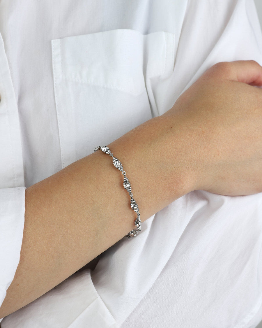 Olive & Piper-Mini Chloe Bracelet-Bracelets-Silver-Tone, Crystal-Blue Ruby Jewellery-Vancouver Canada