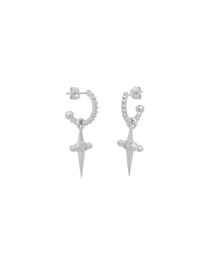 Luv AJ-Mini Cross Hoops-Earrings-Sterling Silver Plated-Blue Ruby Jewellery-Vancouver Canada