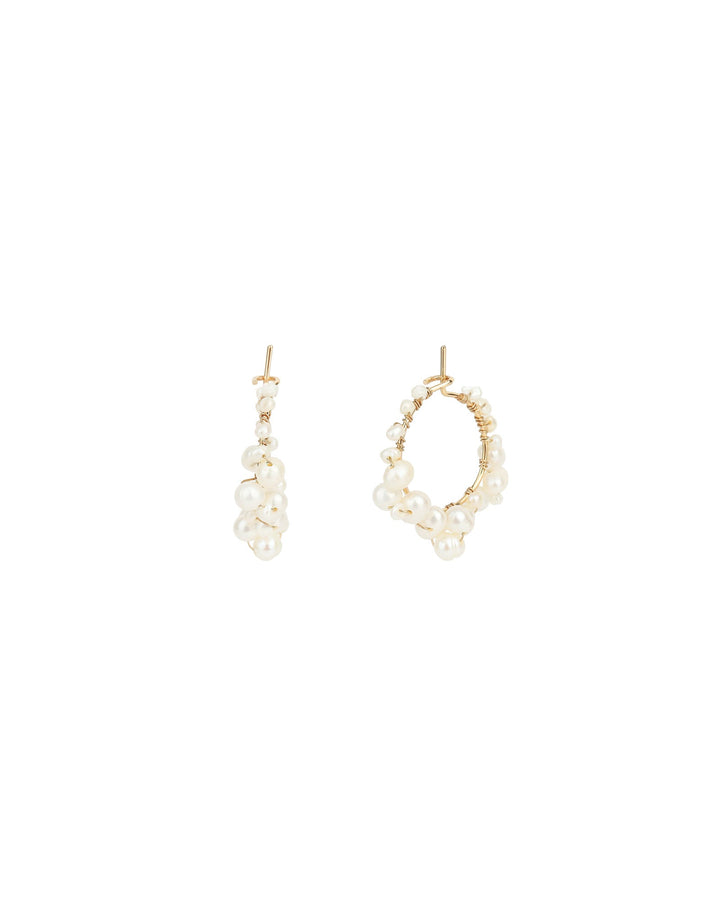 Olive & Piper-Mini Cruz Pearl Hoops-Earrings-14k Gold Plated, Freshwater Pearls-Blue Ruby Jewellery-Vancouver Canada