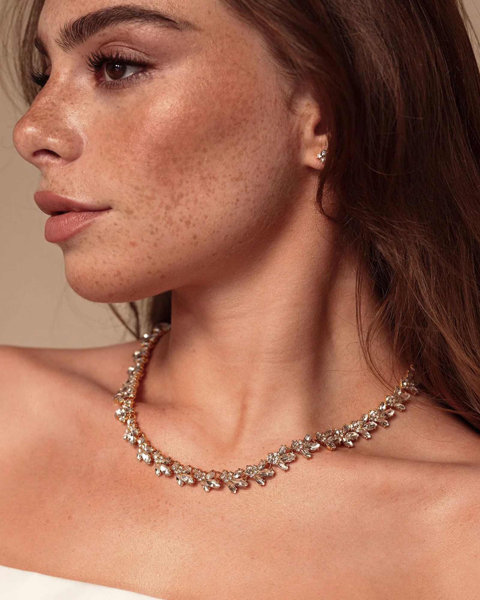 Olive & Piper-Mini Lucy Necklace-Necklaces-14k Gold Plated, Crystal-Blue Ruby Jewellery-Vancouver Canada