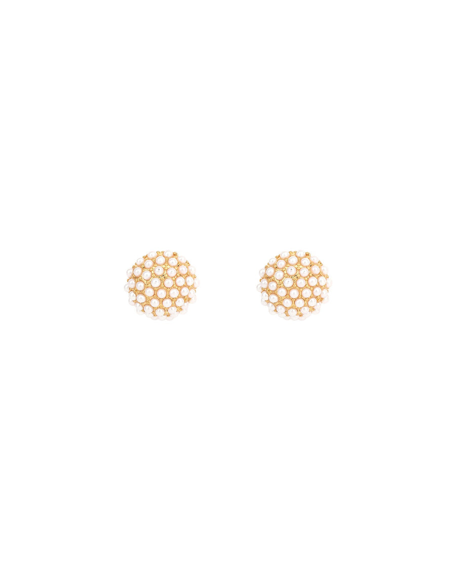 Olive & Piper-Mini Pearl Pave Studs-Earrings-14k Gold Plated, Faux White Pearl-Blue Ruby Jewellery-Vancouver Canada
