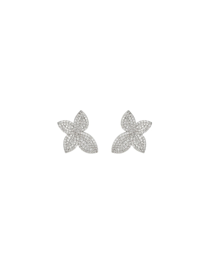 Olive & Piper-Mini Primrose Studs-Earrings-Silver-Tone, Cubic Zirconia-Blue Ruby Jewellery-Vancouver Canada