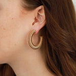 Martha Calvo-Mini Spring Hoops-Earrings-14k Gold Plated-Blue Ruby Jewellery-Vancouver Canada