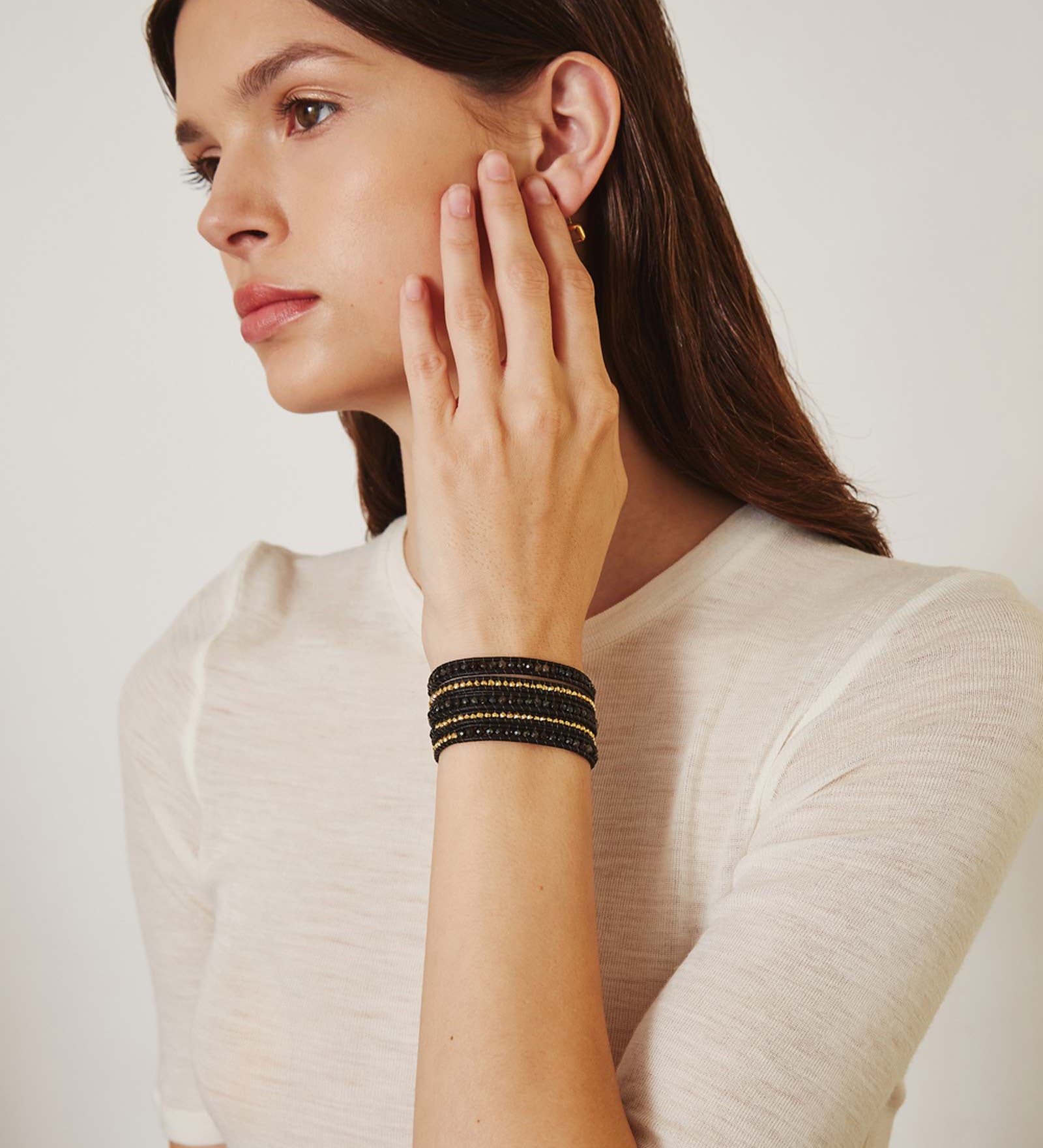 Chan Luu-Mix 5 Wrap Bracelet-Bracelets-18k Gold Vermeil-Blue Ruby Jewellery-Vancouver Canada