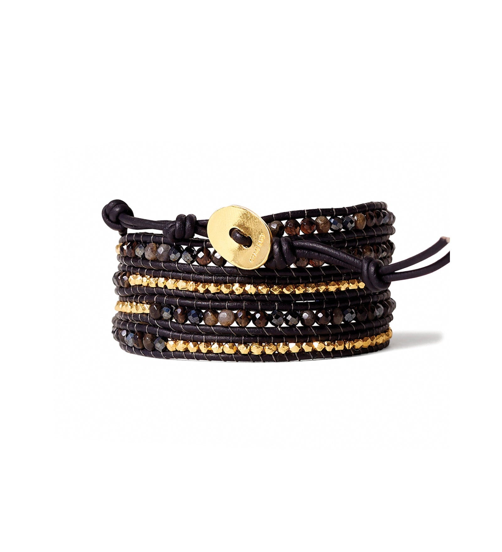 Chan Luu-Mix 5 Wrap Bracelet-Bracelets-18k Gold Vermeil-Blue Ruby Jewellery-Vancouver Canada