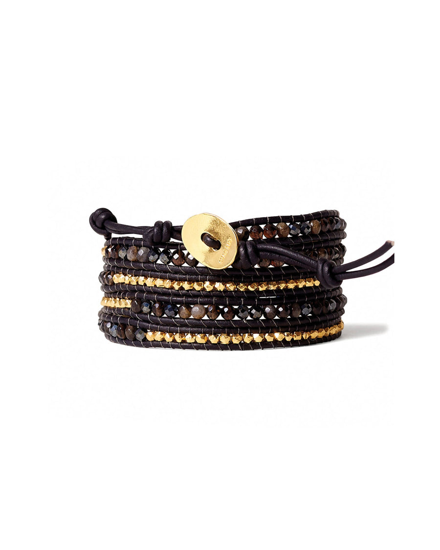Chan Luu-Mix 5 Wrap Bracelet-Bracelets-18k Gold Vermeil-Blue Ruby Jewellery-Vancouver Canada