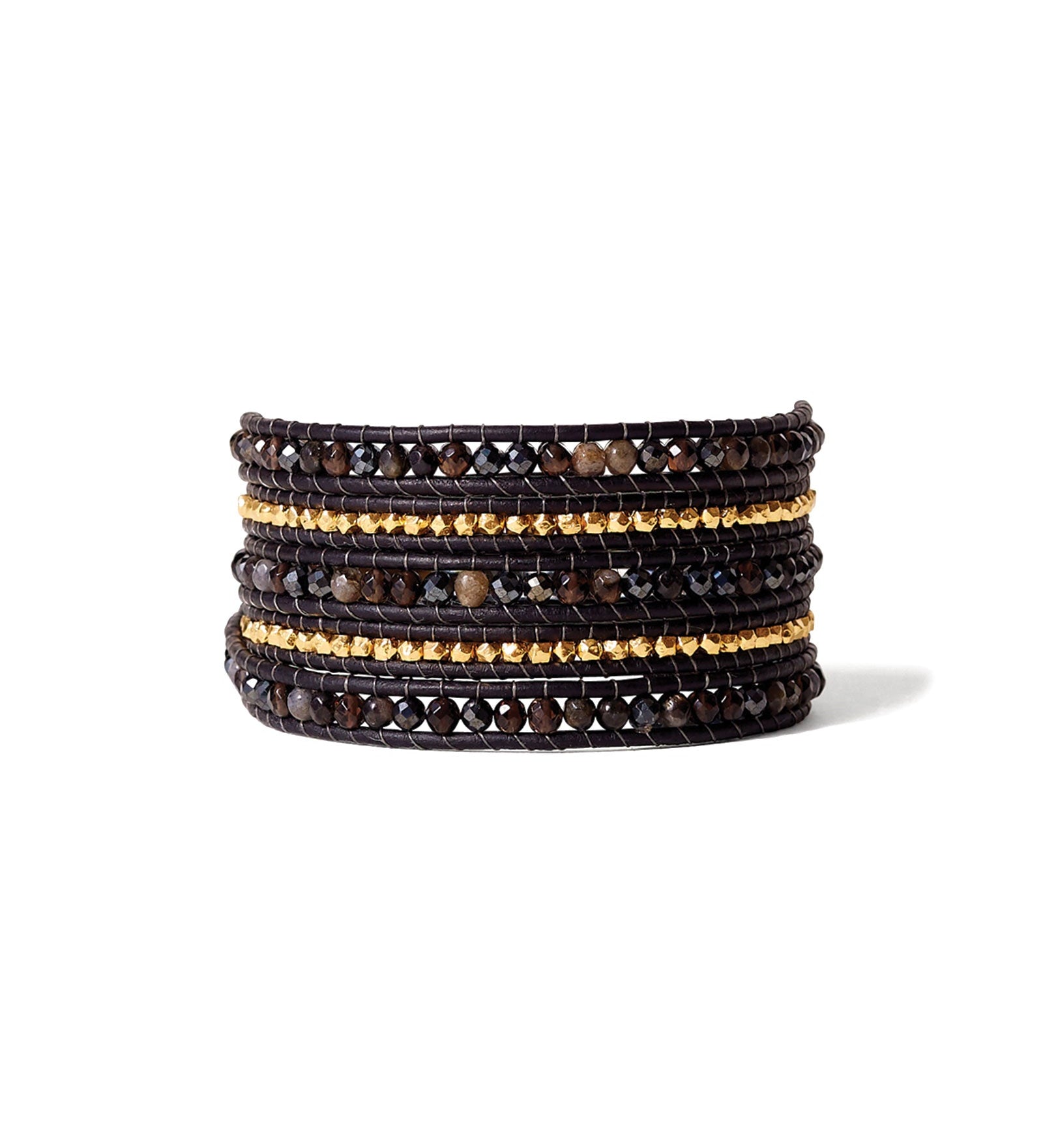 Chan Luu-Mix 5 Wrap Bracelet-Bracelets-18k Gold Vermeil-Blue Ruby Jewellery-Vancouver Canada