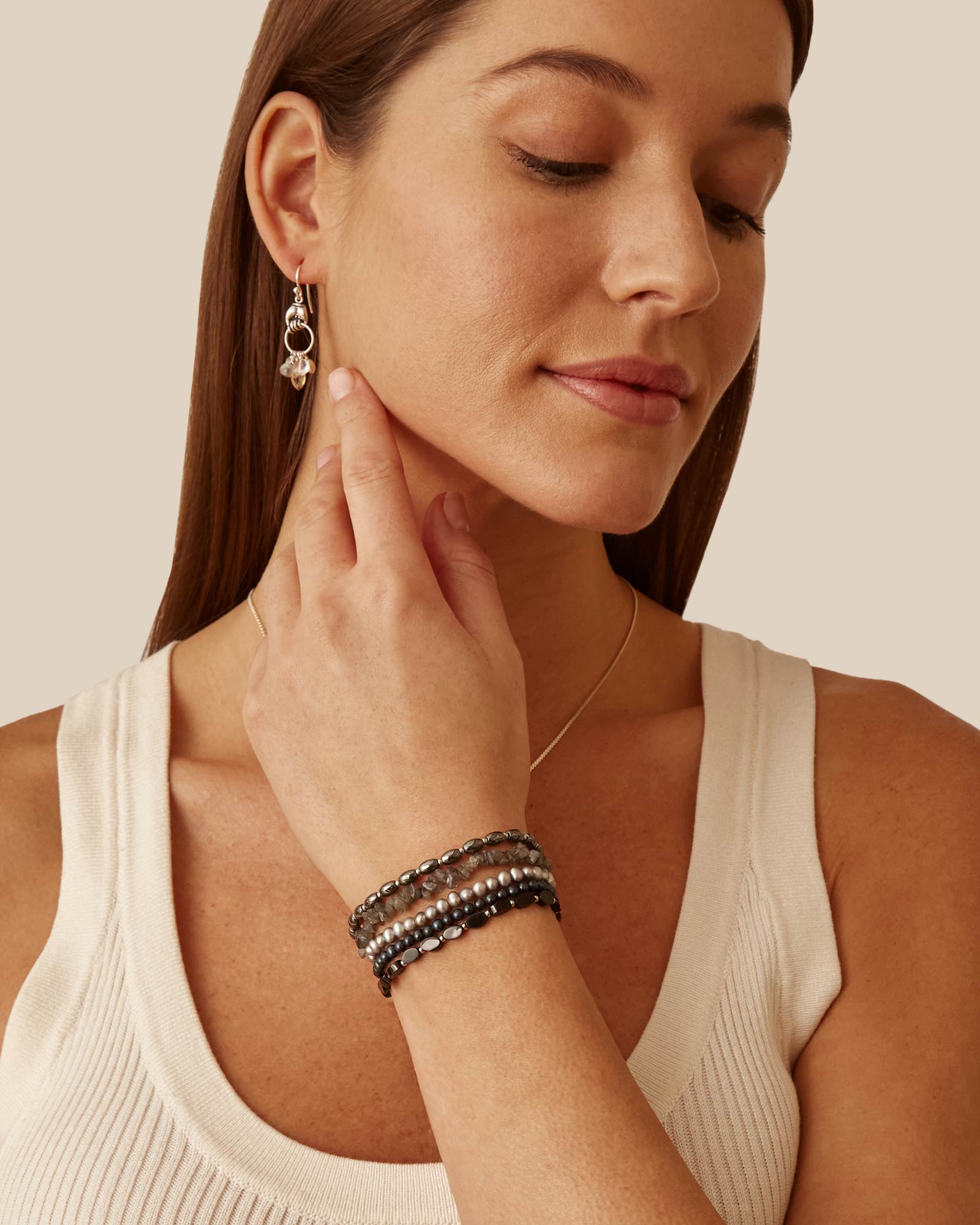 Chan Luu-Mix Naked Wrap Bracelet-Bracelets-Sterling Silver-Blue Ruby Jewellery-Vancouver Canada