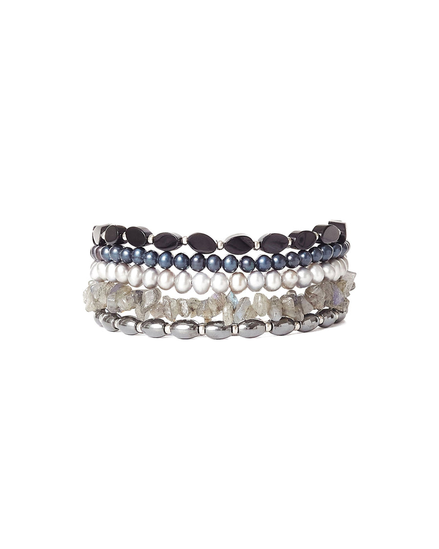 Chan Luu-Mix Naked Wrap Bracelet-Bracelets-Sterling Silver-Blue Ruby Jewellery-Vancouver Canada