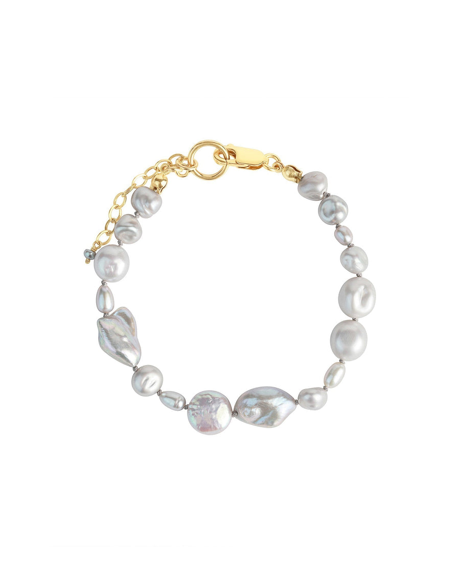 Poppy Rose-Mix Pearl Bracelet-Bracelets-14k Gold-fill, Grey Pearl-Blue Ruby Jewellery-Vancouver Canada