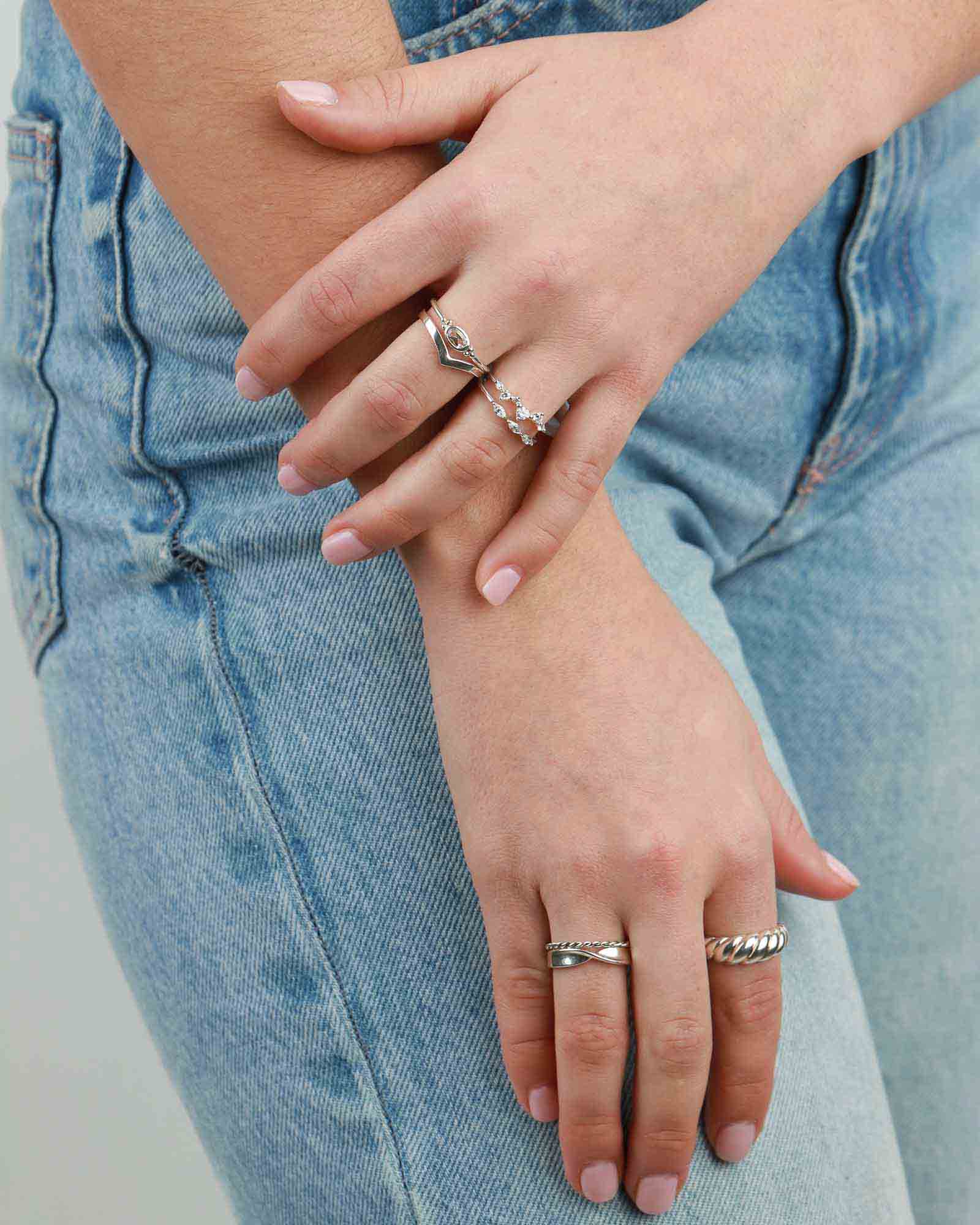 Tashi-Mix Shape CZ Ring-Rings-Blue Ruby Jewellery-Vancouver Canada