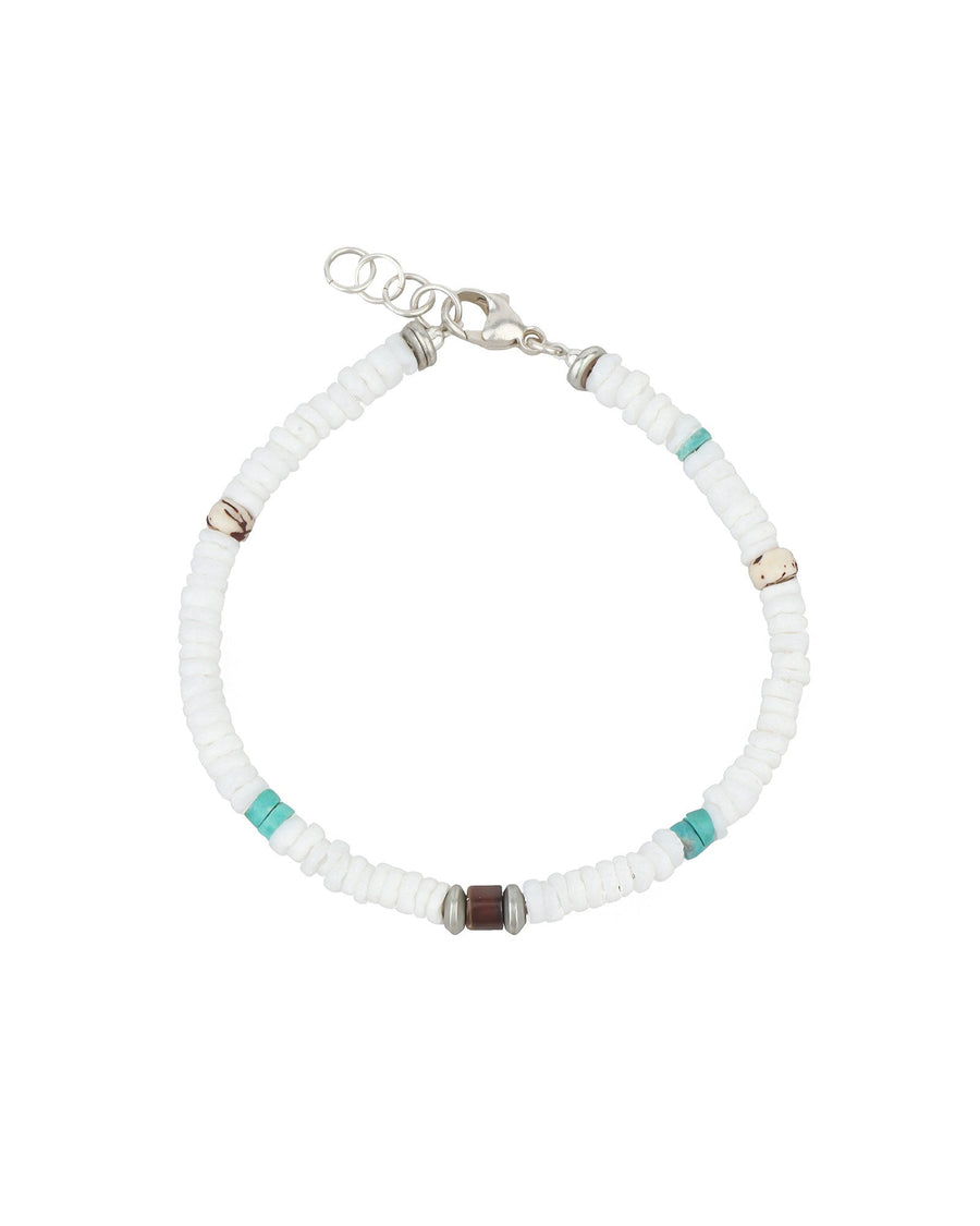 Finley & Wilder-Mix Stone Shell Bracelet-Bracelets-Oxidized Silver, Shell Beads-Blue Ruby Jewellery-Vancouver Canada
