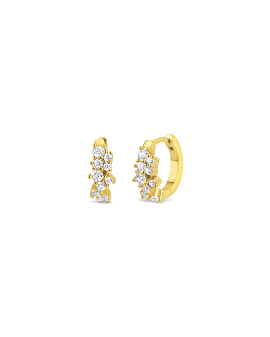 Quiet Icon-Mixed CZ Huggies | 12mm-Earrings-14k Gold Vermeil, Cubic Zirconia-Blue Ruby Jewellery-Vancouver Canada
