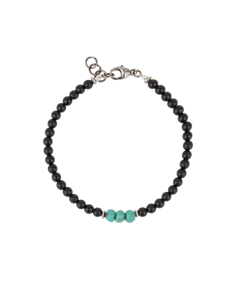 Finley & Wilder-Mixed Gumba Stone Bracelet-Bracelets-Oxidized Silver, Gumba Beads-Blue Ruby Jewellery-Vancouver Canada