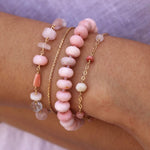 Gem Jar-Mixed Shape Station Bracelet-Bracelets-14kt Gold Filled, Pink Opal-Blue Ruby Jewellery-Vancouver Canada